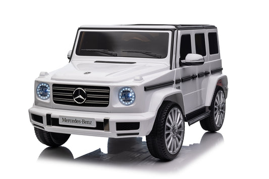 PowerCruise™ 24V Mercedes-Benz G500 Kids Ride-On SUV – Official Licensed Luxury Electric Car with Remote Control, Bluetooth, LED Lights & Shock Absorption (White