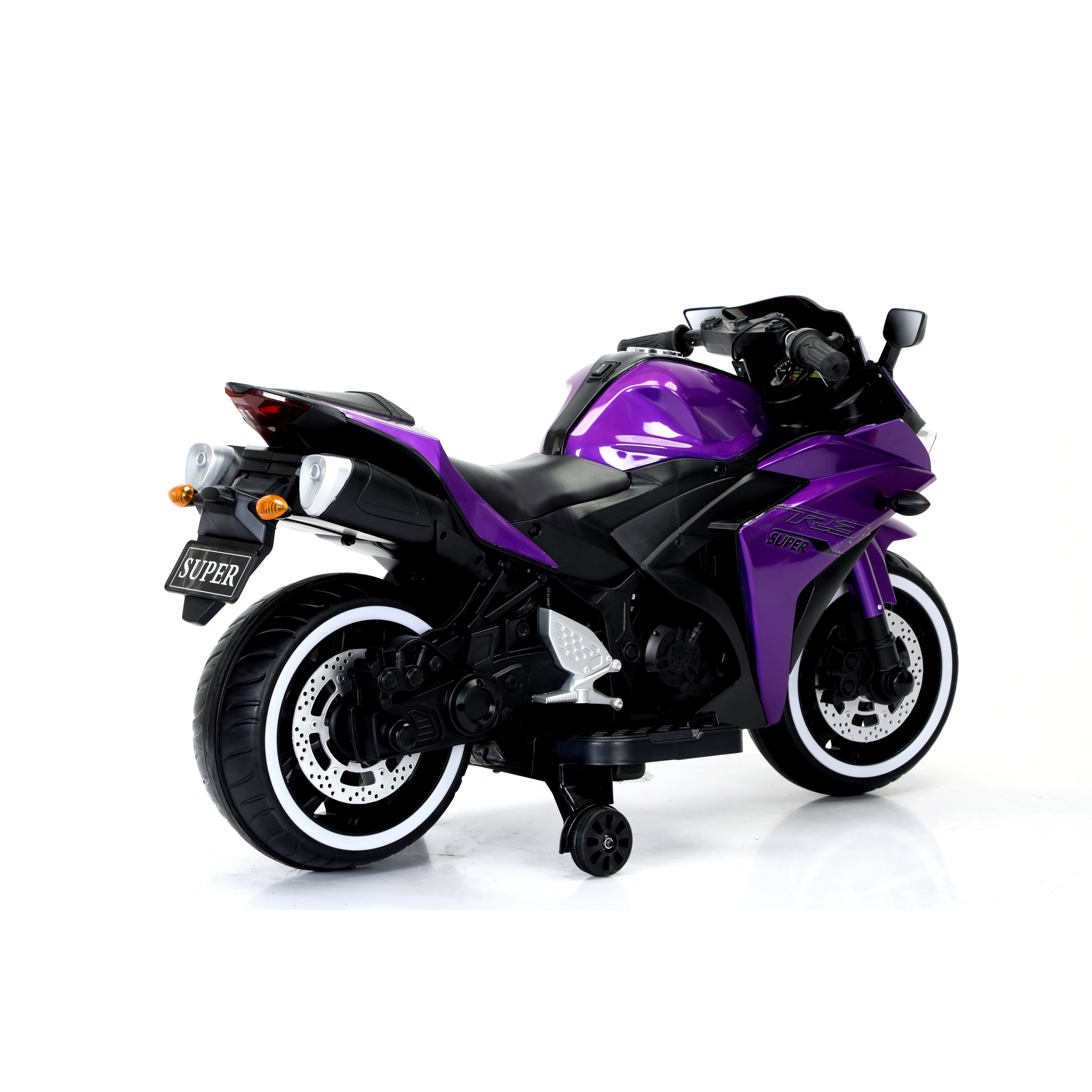 Kids Motorcycle 12V motorcycle for kids 3 4 5 6 years Boys Girls 12v7ah kids motorcycle ride on toy with Training Wheels/manual throttle/ drive by hand /Lighting wheels