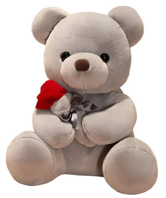 Hugging Roses Teddy Bear Plush Pillow