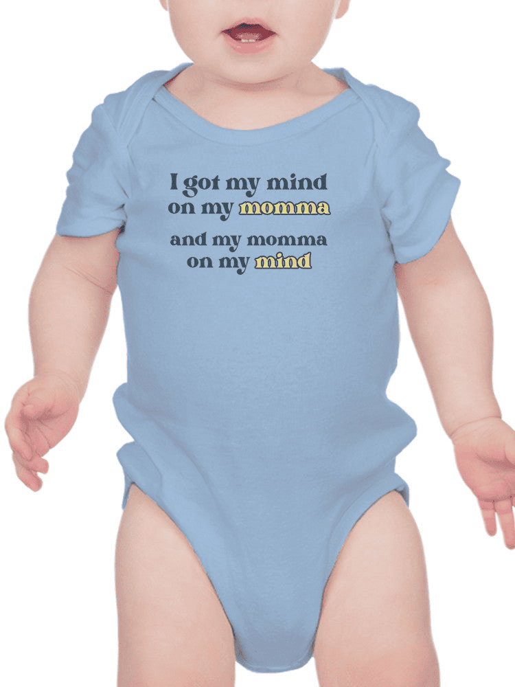 My Mind On My Momma Bodysuit by SmartPrintsInk Designs