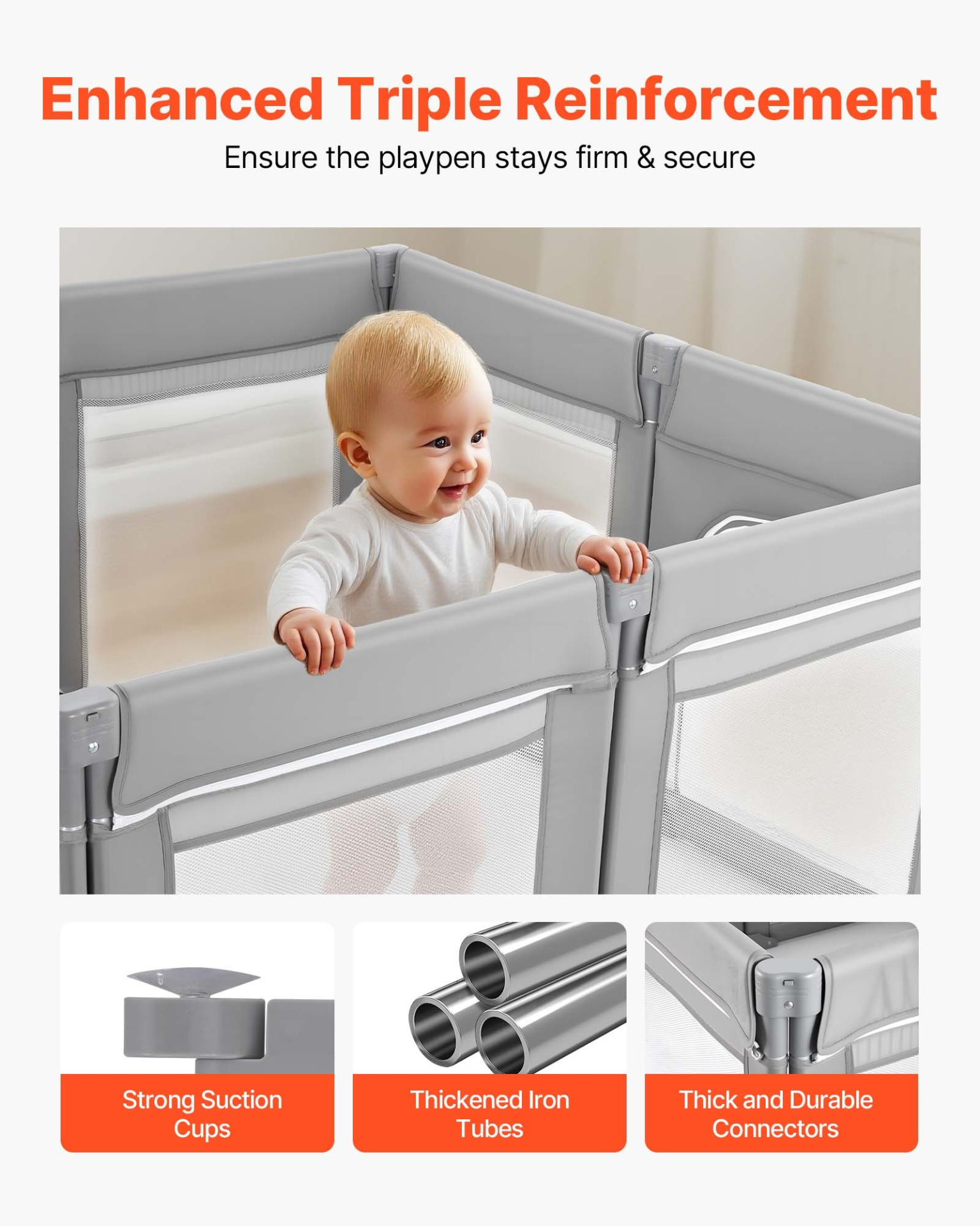 Extra Large Baby Playpen 78.7" x 70.1" - Foldable Kids Play Yard Fence with Zippered Door & Breathable Mesh, Indoor/Outdoor Safety Activity Center