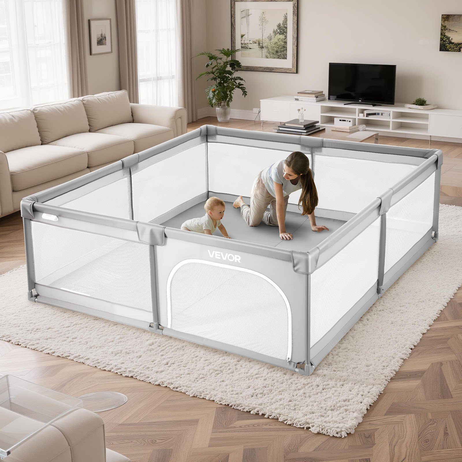 Large Baby Playpen with Balls – Indoor Outdoor Safety Activity Center
