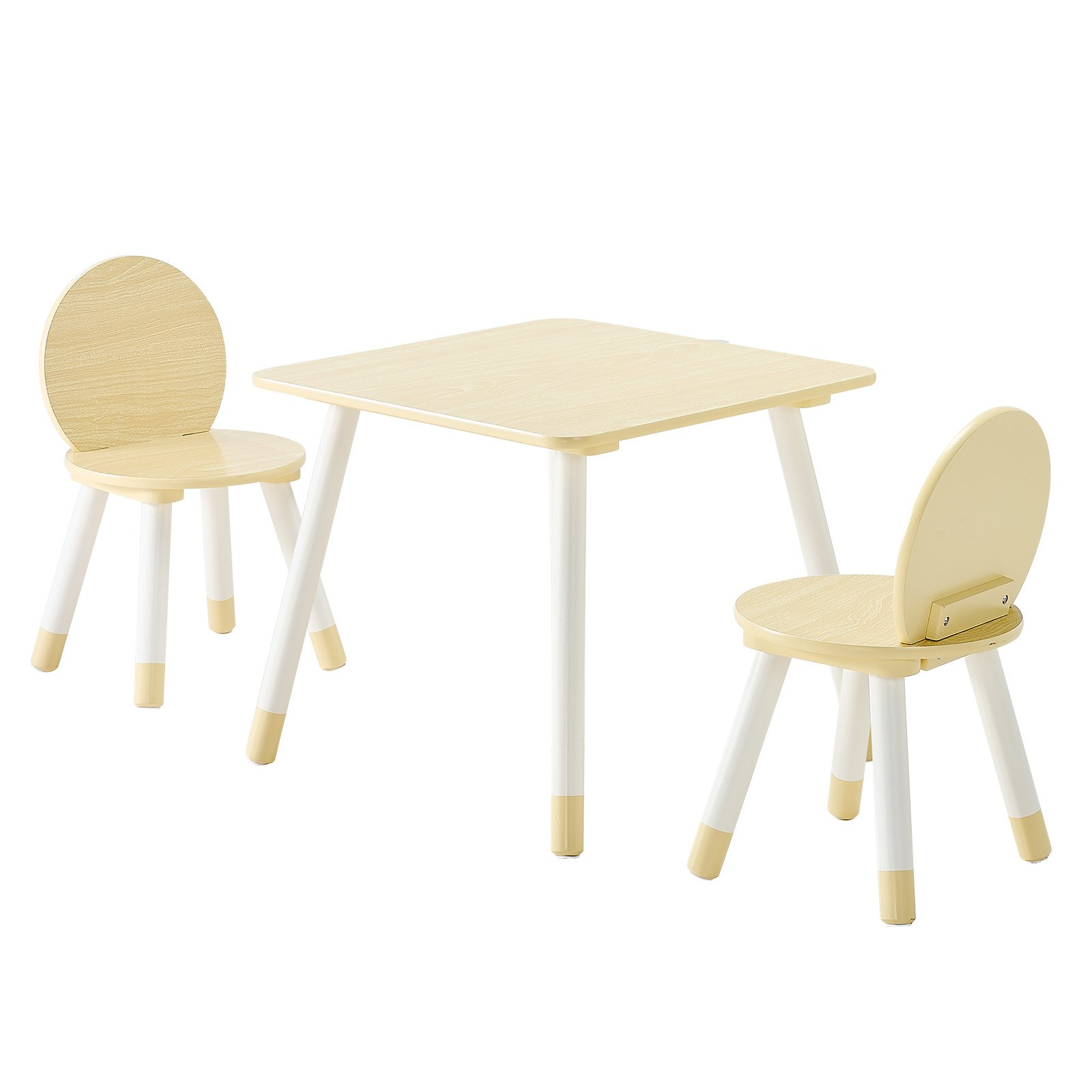Kids Table and 2 Chairs Set – Wooden Activity Desk for Learning, Drawing & Play