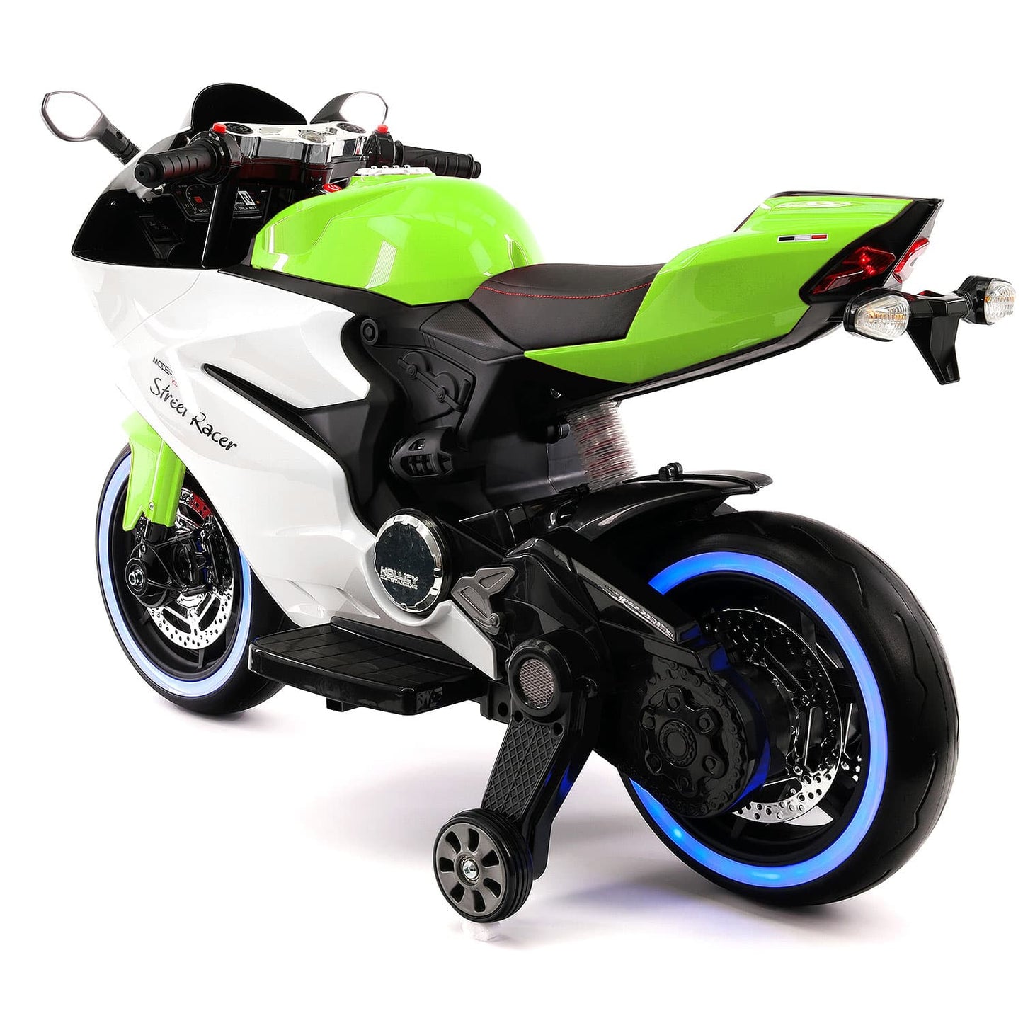 Street Racer 12V Electric Kids Ride-On Motorcycle | Green - The Little Big Store