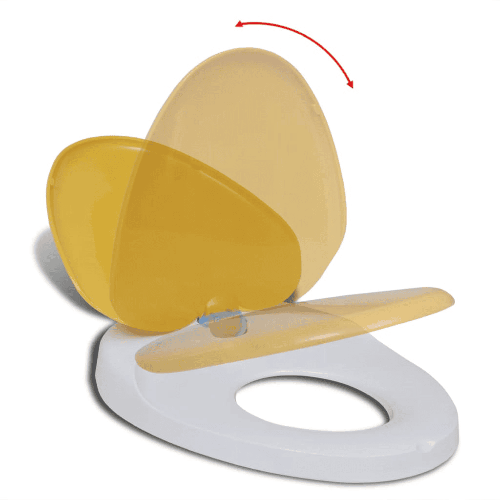vidaXL White & Yellow Soft-close Toilet Seat Adults/Children - The Little Big Store