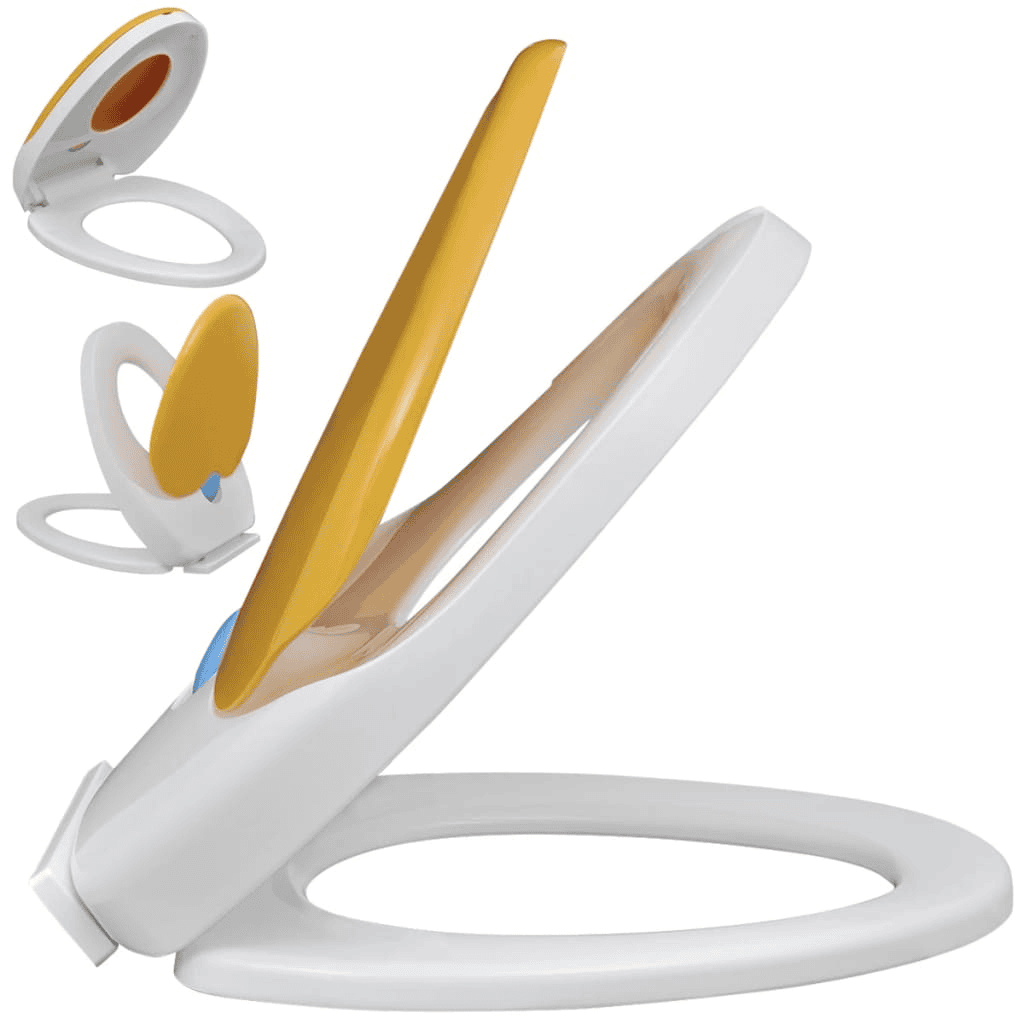 vidaXL White & Yellow Soft-close Toilet Seat Adults/Children - The Little Big Store