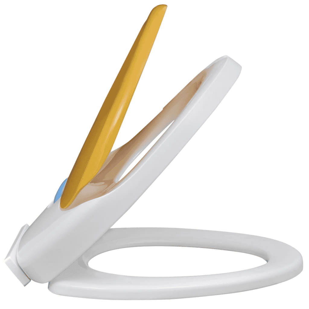 vidaXL White & Yellow Soft-close Toilet Seat Adults/Children - The Little Big Store