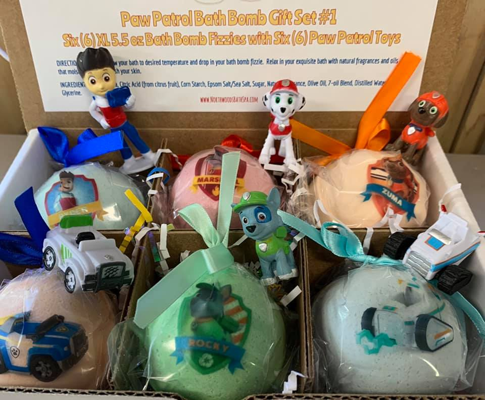 PAW Patrol Kids Bath Bomb Gift Set – 6 XL Surprise Toy Bath Bombs USA Made