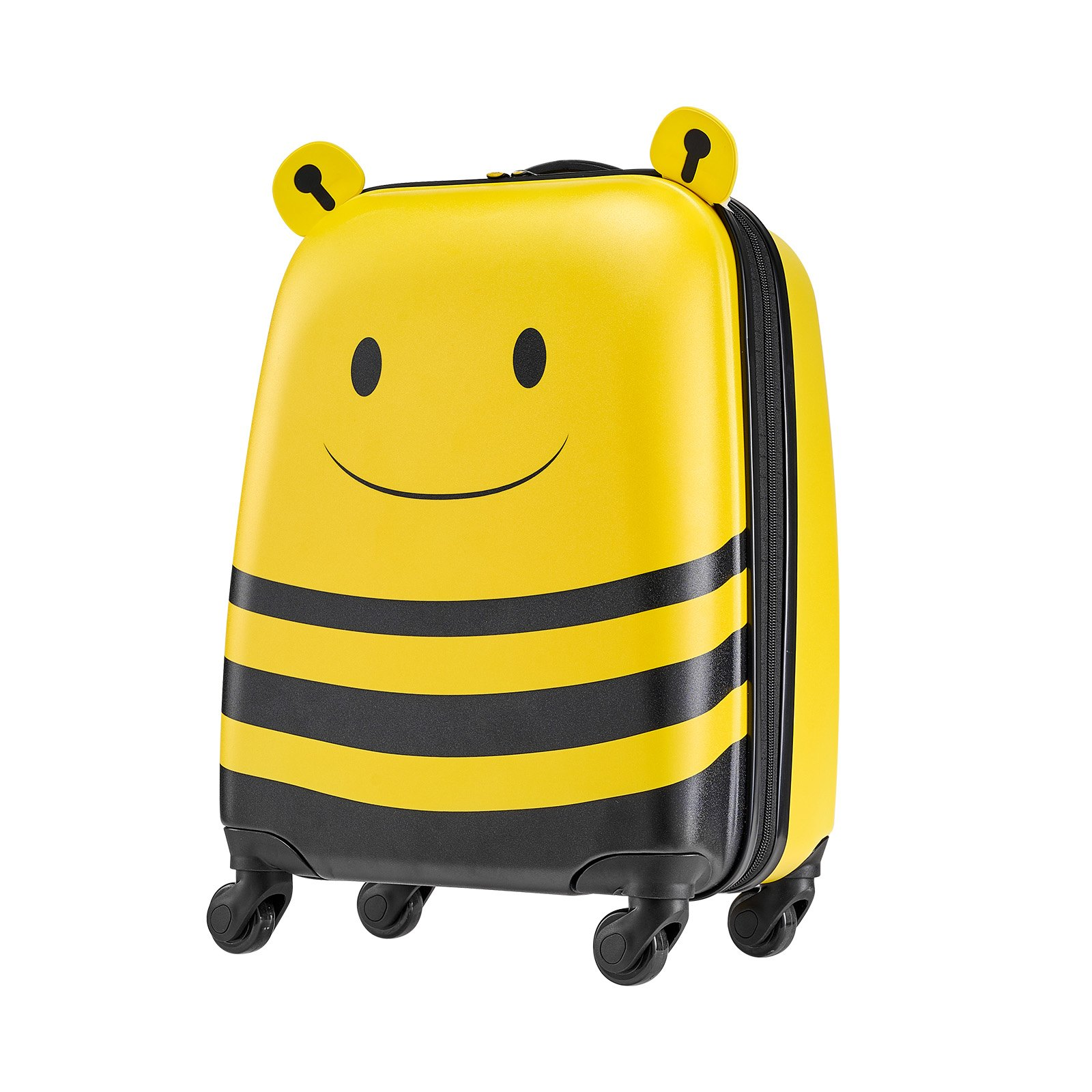 VEVOR Kids Luggage Set, 5 Piece, 18 Inch Hardside Rolling Wheels Suitcase with Backpack & U-shape Pillow, Bee Kids Carry on Luggage Set, Holiday Birthday Gift for Girls Boys, Airline Approved