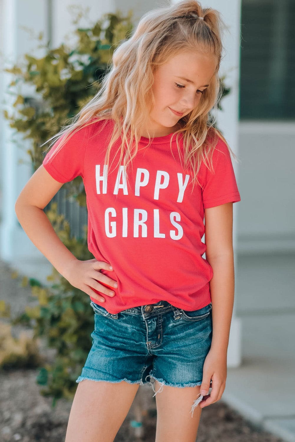Girls Letter Graphic Short Sleeve T-Shirt - The Little Big Store