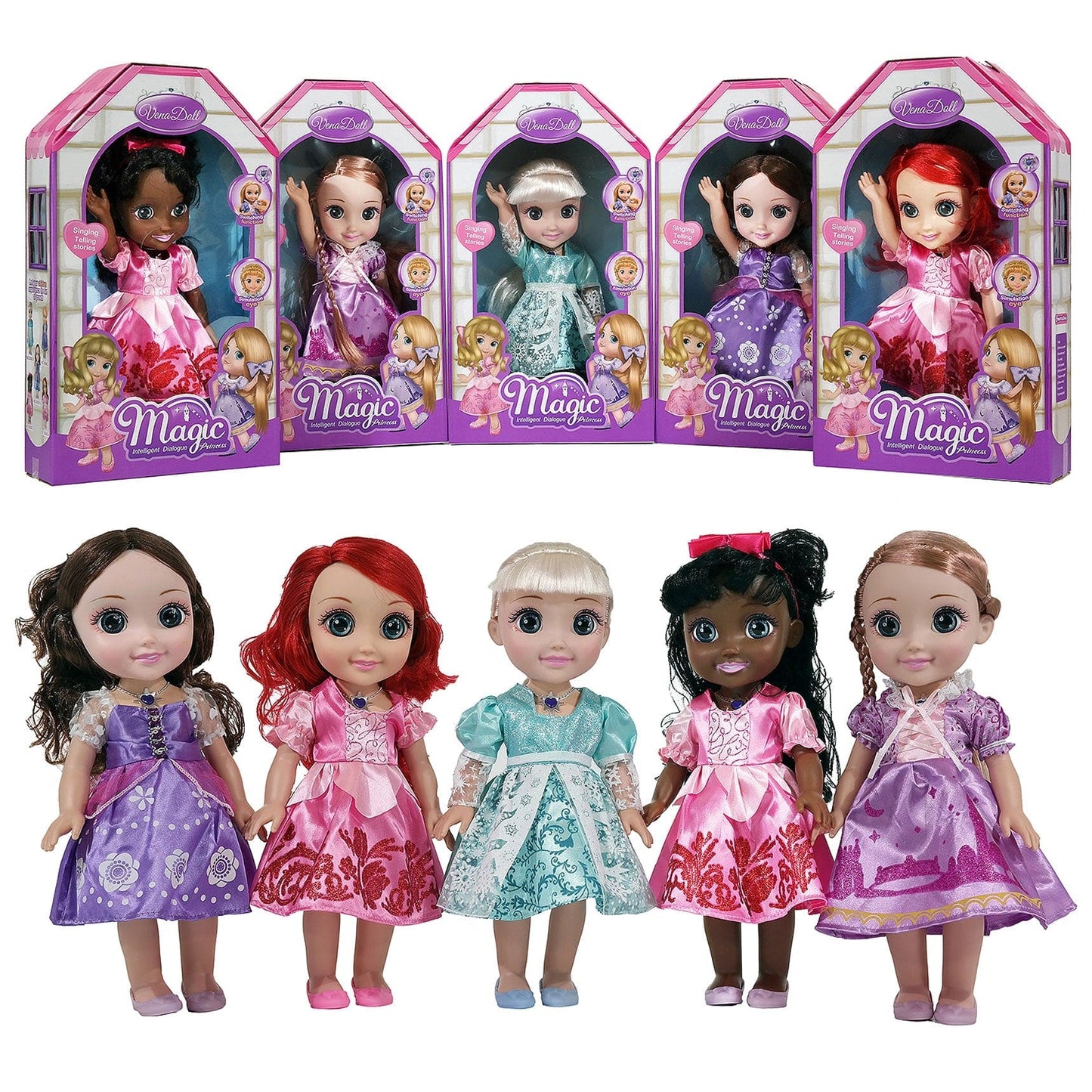 Magic Princess Talking Interactive Play Doll with Carrying Case and Accessories | Brown Hair - The Little Big Store