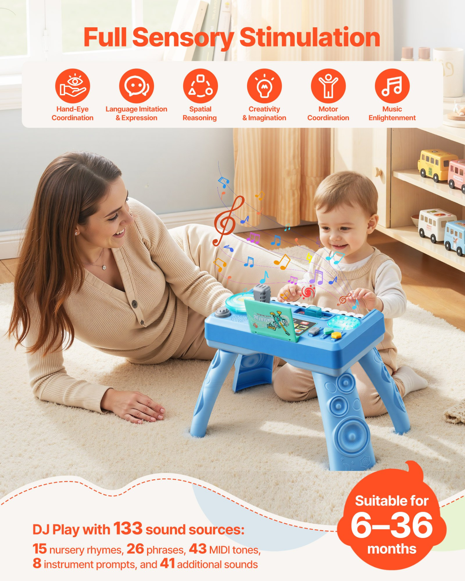 Baby DJ Musical Activity Table – Educational Sound & Light Playset for Toddlers