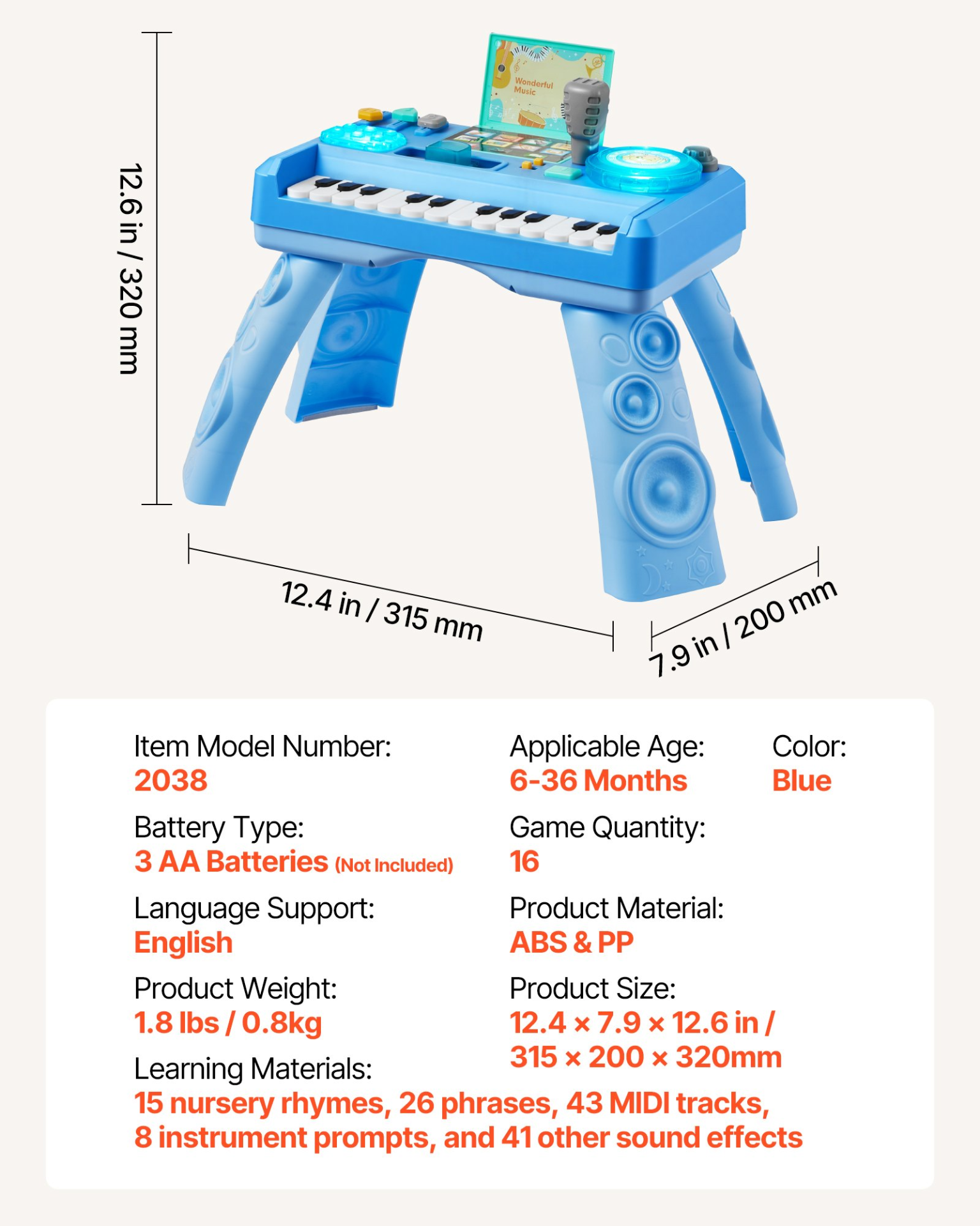Baby DJ Musical Activity Table – Educational Sound & Light Playset for Toddlers
