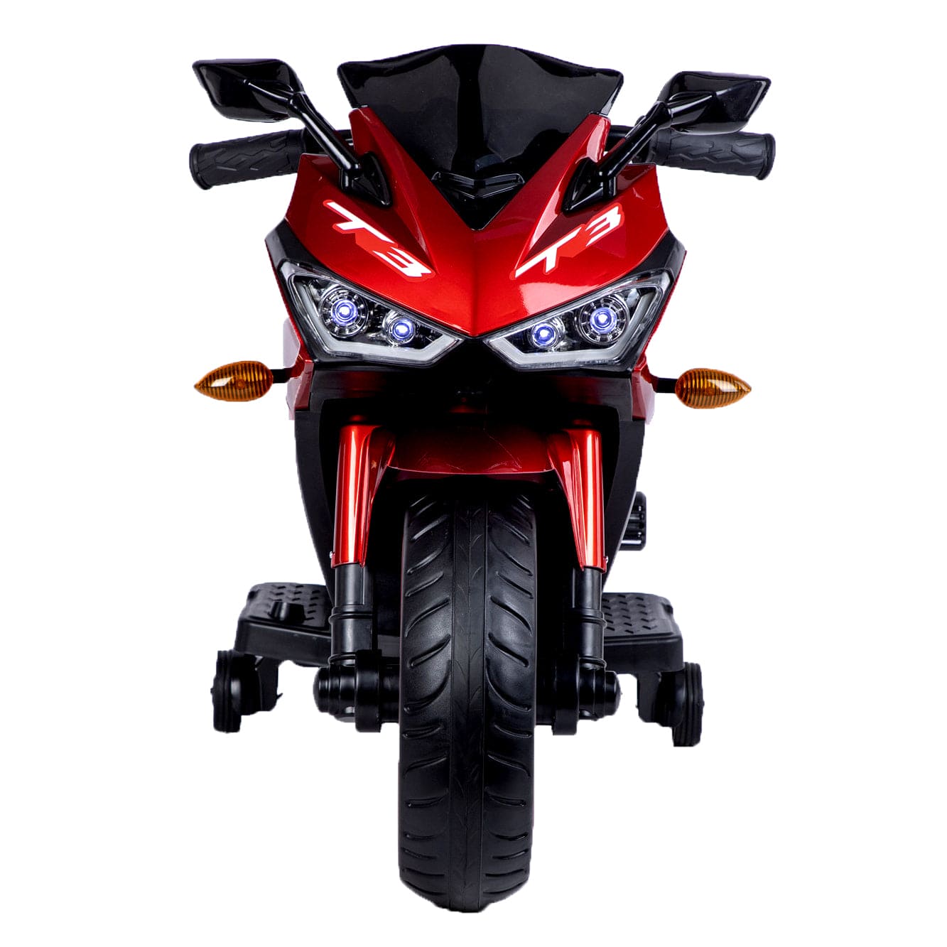 12V Kids Motorcycle Ride-On with Training Wheels & LED Lights