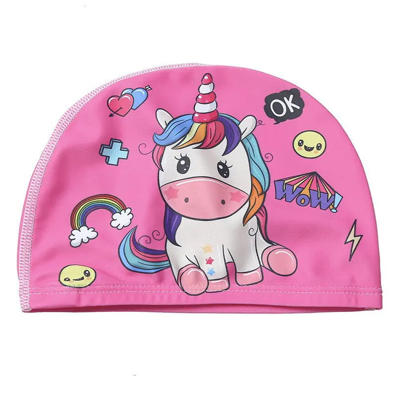 "🐬 AquaBuddies™ Swim Cap – 🧒💦 Comfy Fit for Short & Long Hair | Cute Cartoon Fun! 🎨 "