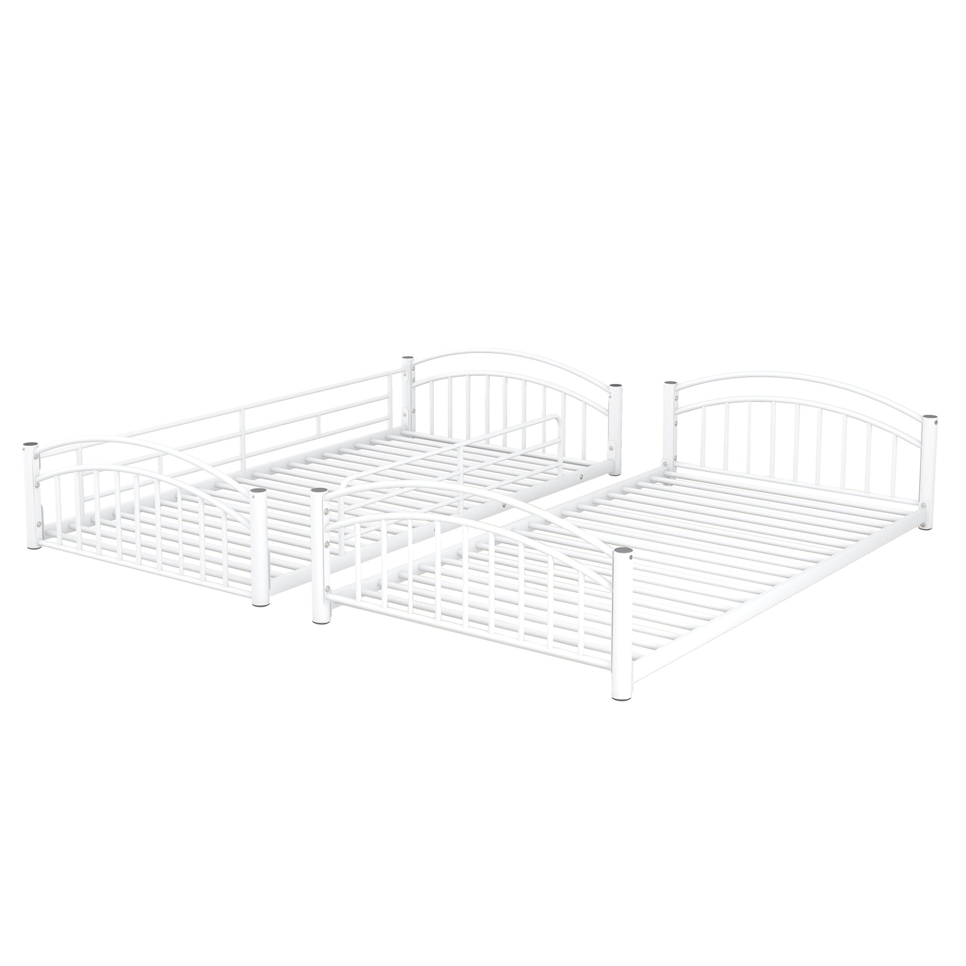 Twin Over Twin Metal Bunk Bed Kids House Bed with Slide