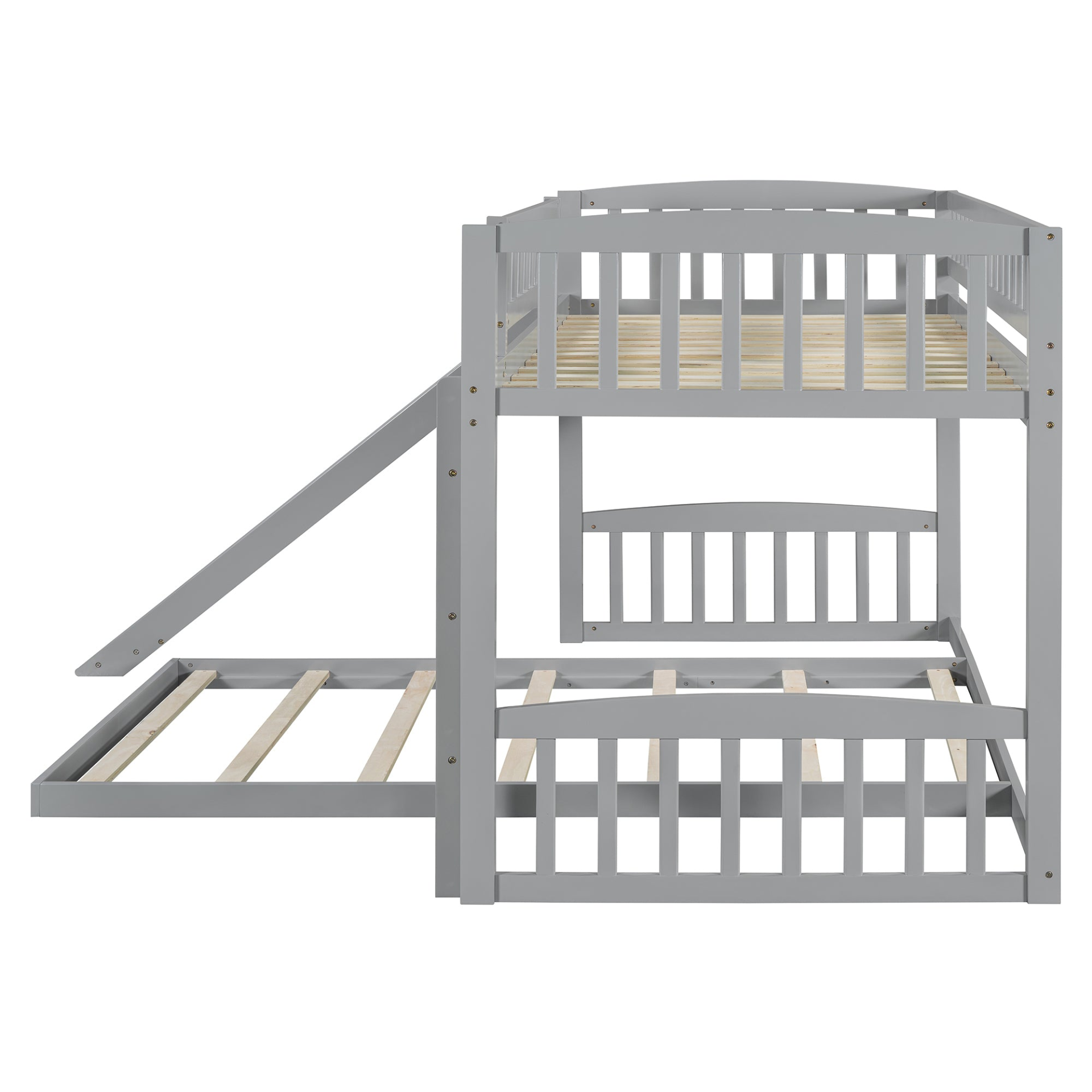 Twin Over Twin Bunk Bed with Slide and Ladder
