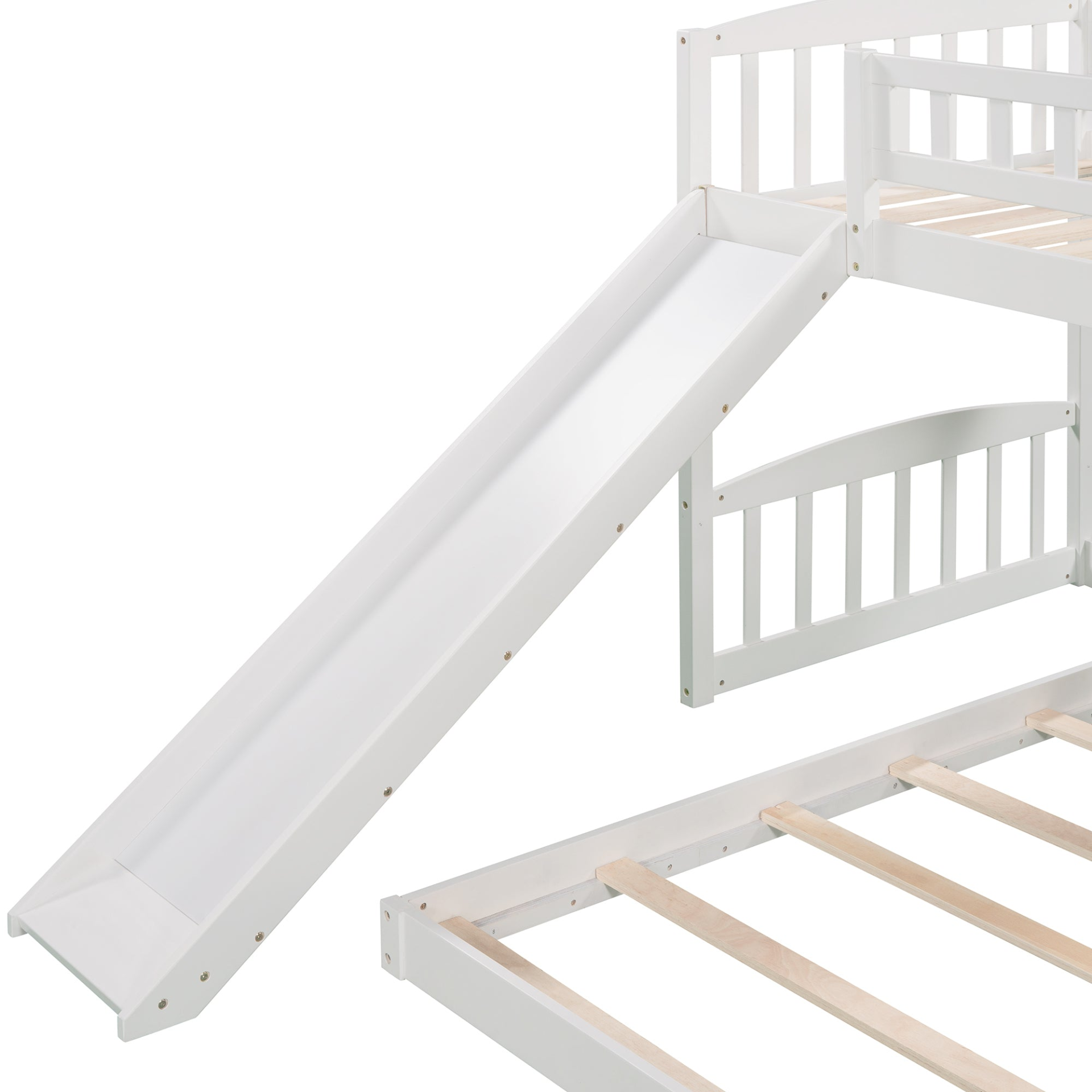Twin Over Twin Bunk Bed with Slide and Ladder