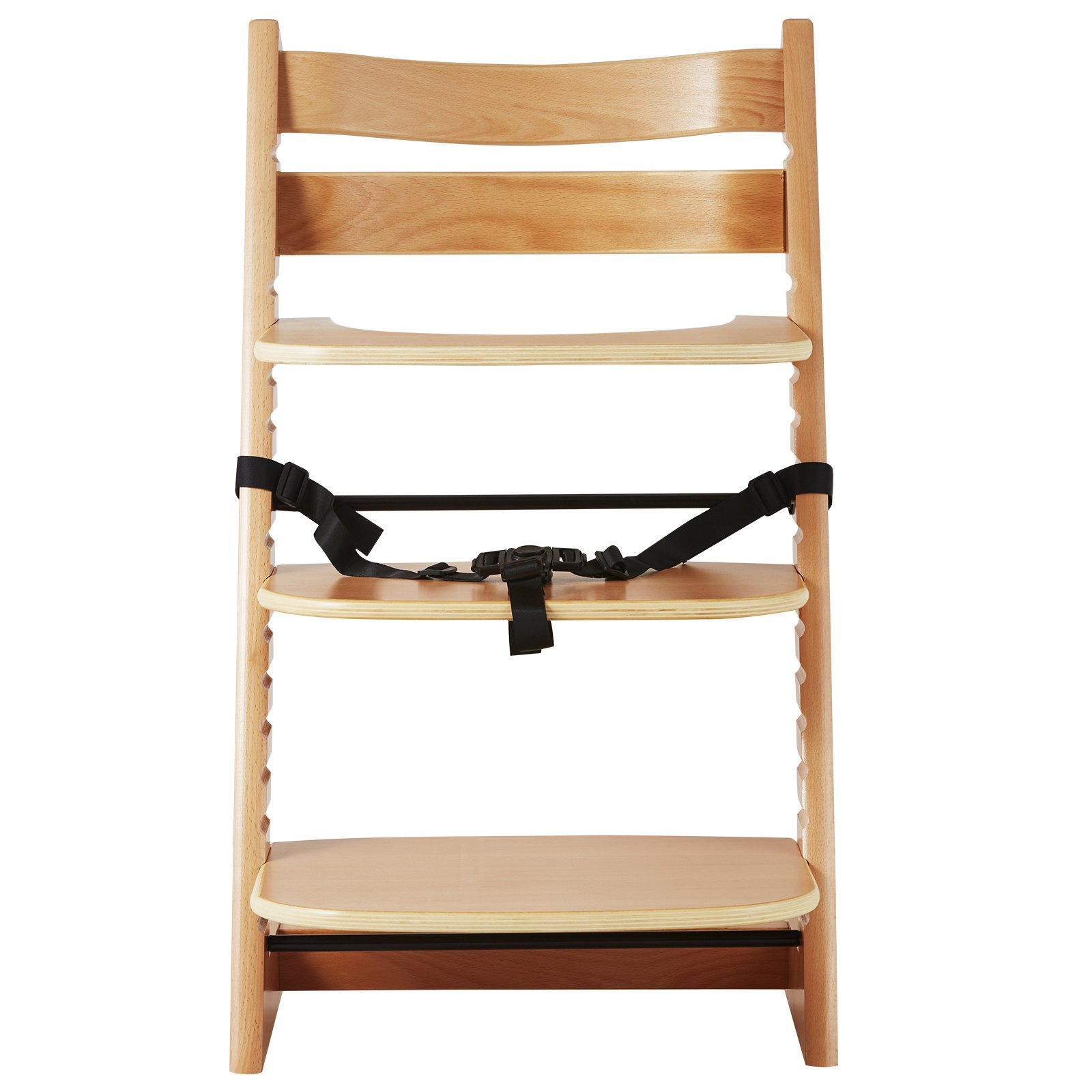 Convertible Wooden High Chair for Babies & Toddlers – Adjustable Feeding Chair with Tray, Grows with Your Child, Beech Wood, Natural Finish