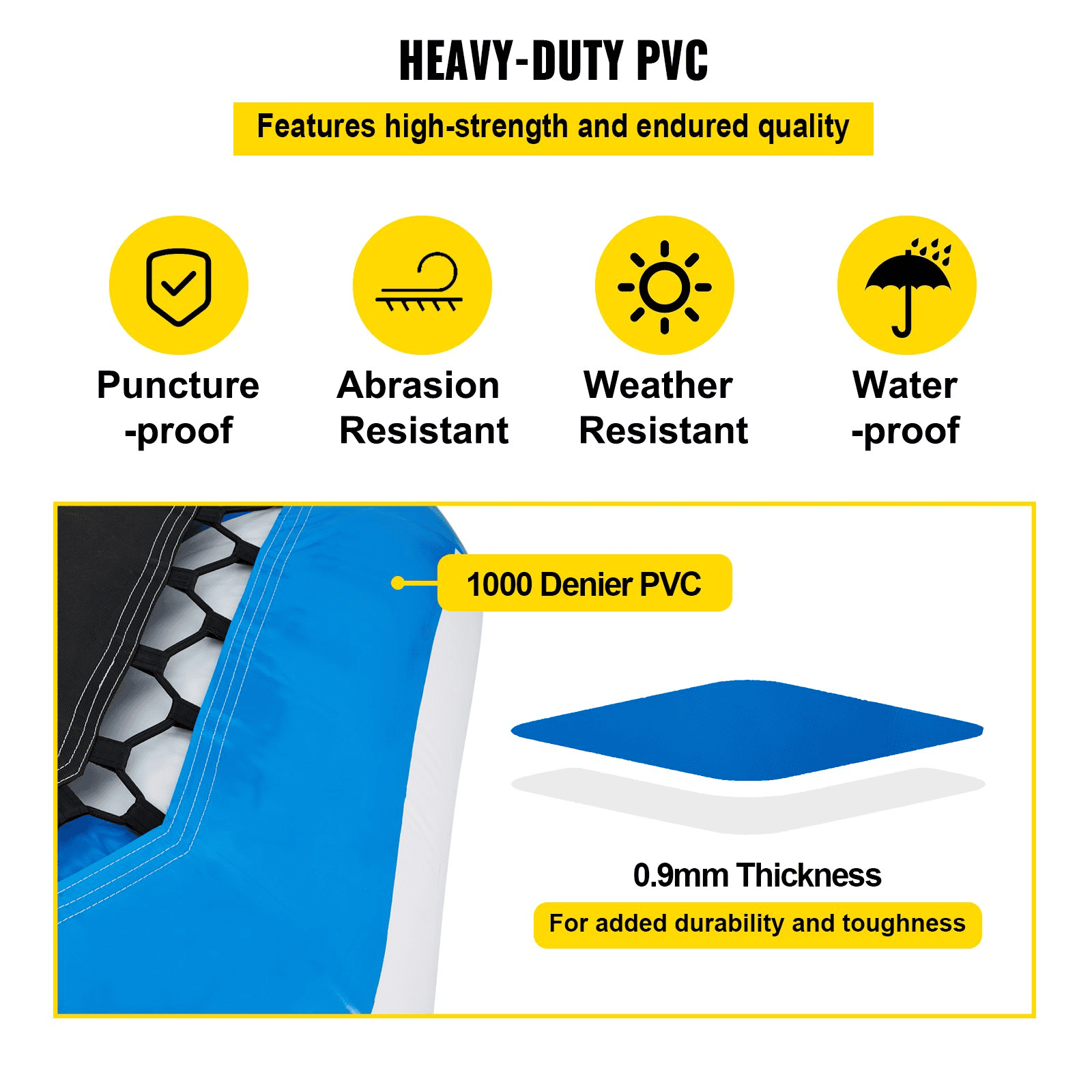 VEVOR 13ft Inflatable Water Bouncer, Water Trampoline Splash Padded Inflatable Bouncer Bounce Swim Platform for Water Sports - The Little Big Store