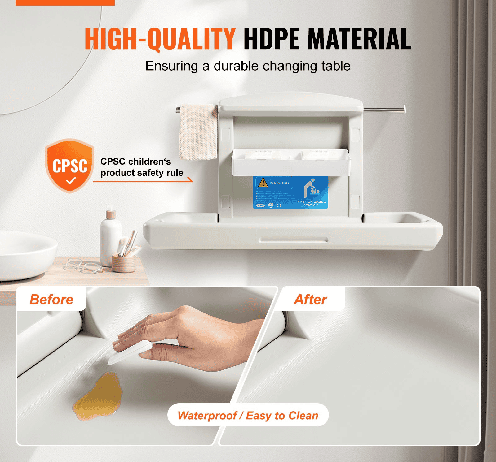 Wall-Mounted Baby Changing Station – Foldable Diaper Change Table