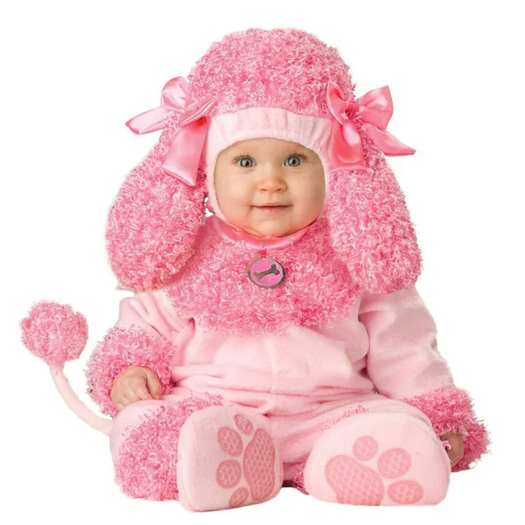 Baby Pink Puppy Costume with Headpiece, Tail & Paws