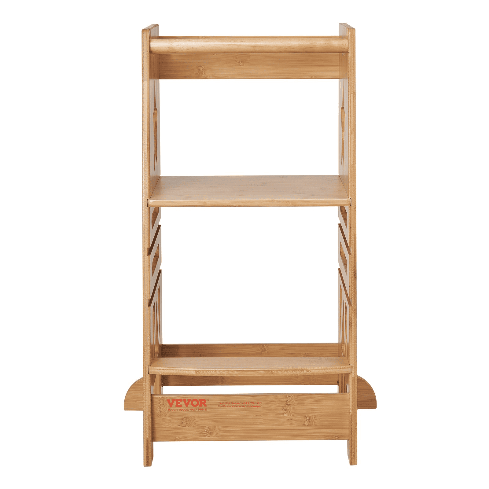 VEVOR Tower Step Stool, 3-Level Height Adjustable Toddler Step Stools for Kids, Kitchen Stool Helper, Bamboo Kids Standing Tower Learning Stool with Safety Rail for Kitchen Counter Bathroom, 350LBS - The Little Big Store