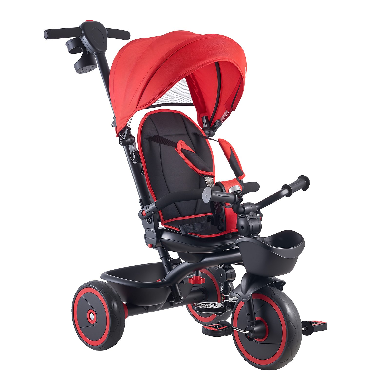6-in-1 Toddler Tricycle & Stroller for 1-5 Years – Convertible Kids Trike with Parent Push Handle, Canopy & Storage