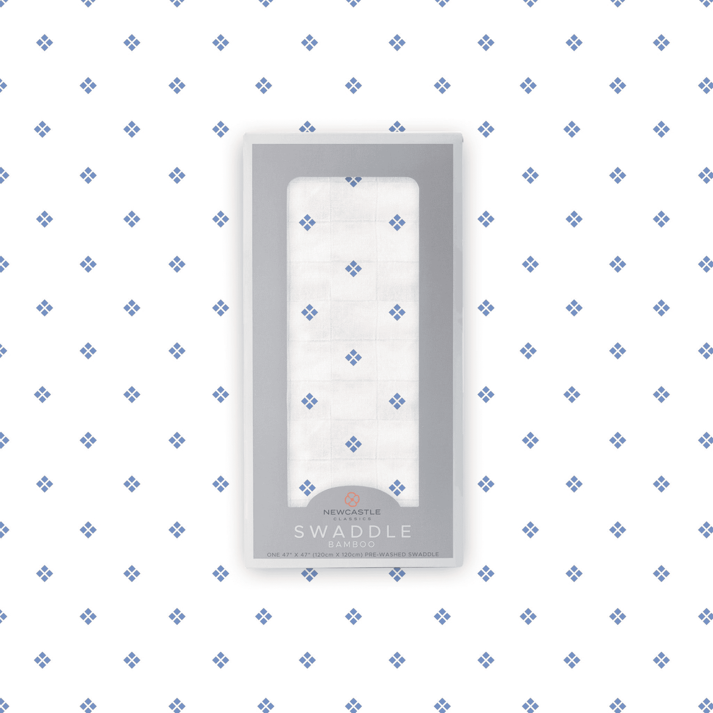 Periwinkle Diamond Polka Dot Swaddle - The Little Big Store