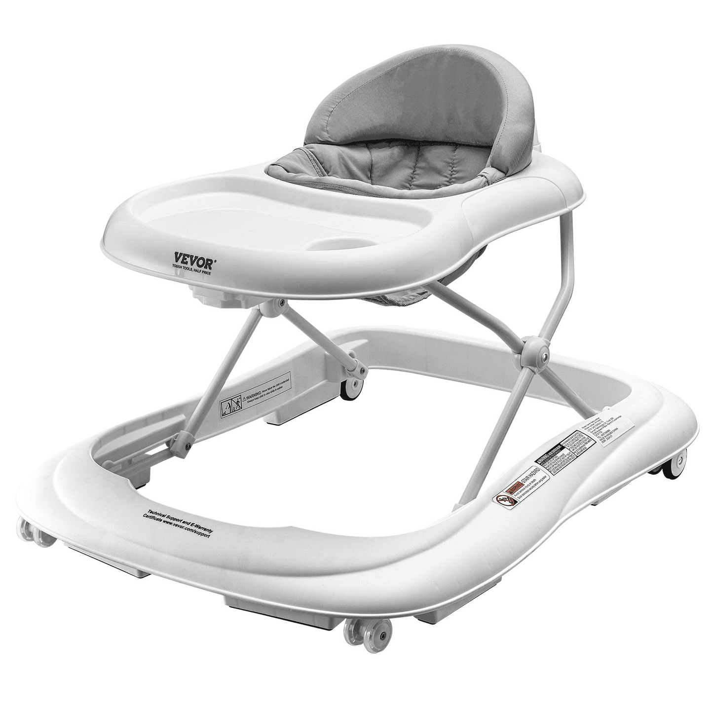 Baby Walker, Foldable Baby Walkers with 3-Level Adjustable Height, Rolling Toddler Walker and Activity Center with Wheels & Feeding Tray, Anti-Rollover Activity Helper for Boy Girl 6-12 Months - The Little Big Store