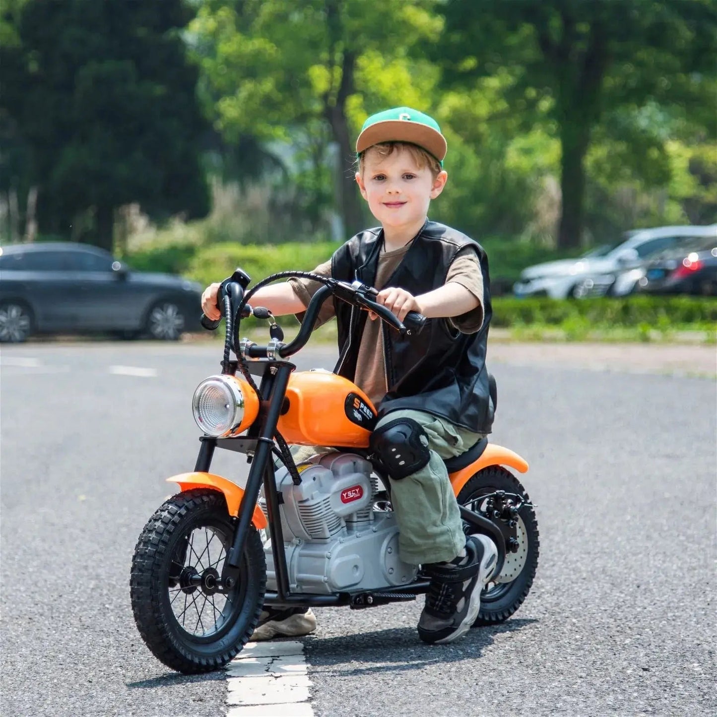 ⚡ Freddo E-Chopper™ 36V – Electric Mini Cruiser with Leather Seat & Air-Filled Tires