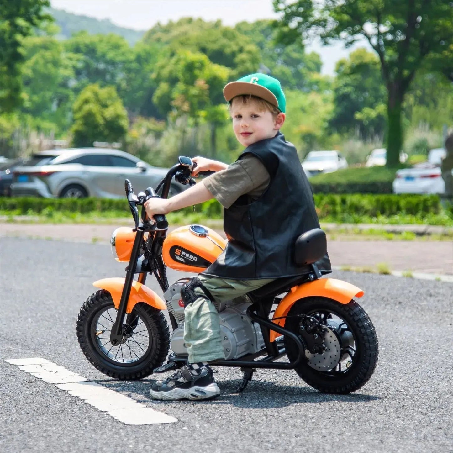 ⚡ Freddo E-Chopper™ 36V – Electric Mini Cruiser with Leather Seat & Air-Filled Tires