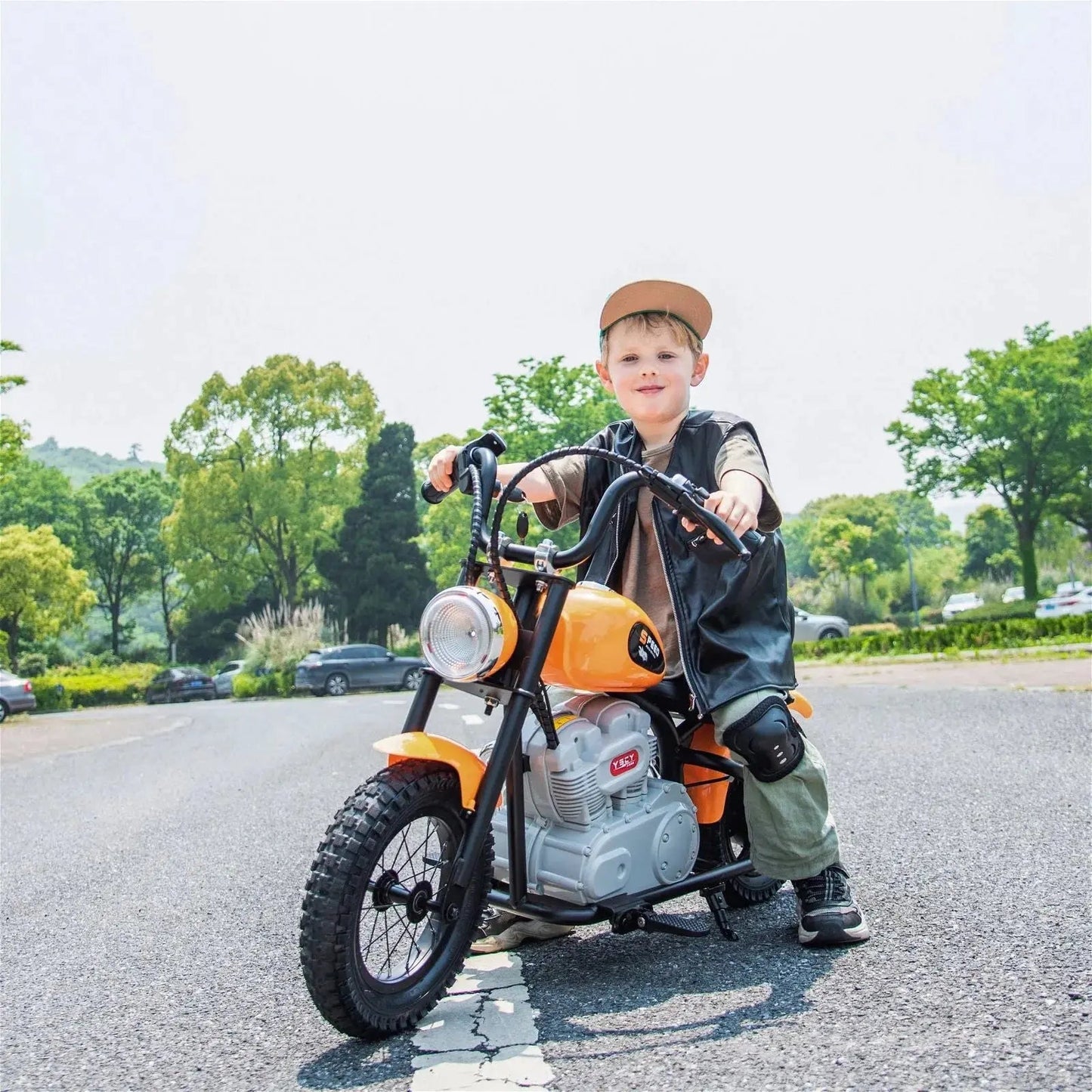 ⚡ Freddo E-Chopper™ 36V – Electric Mini Cruiser with Leather Seat & Air-Filled Tires