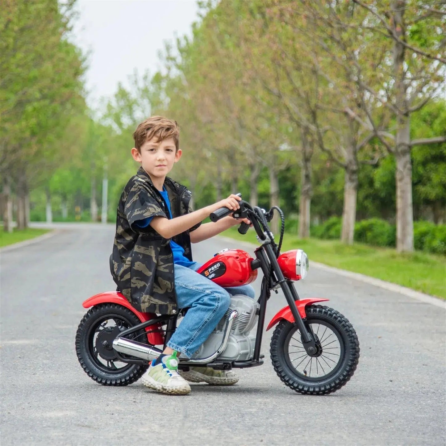 ⚡ Freddo E-Chopper™ 36V – Electric Mini Cruiser with Leather Seat & Air-Filled Tires