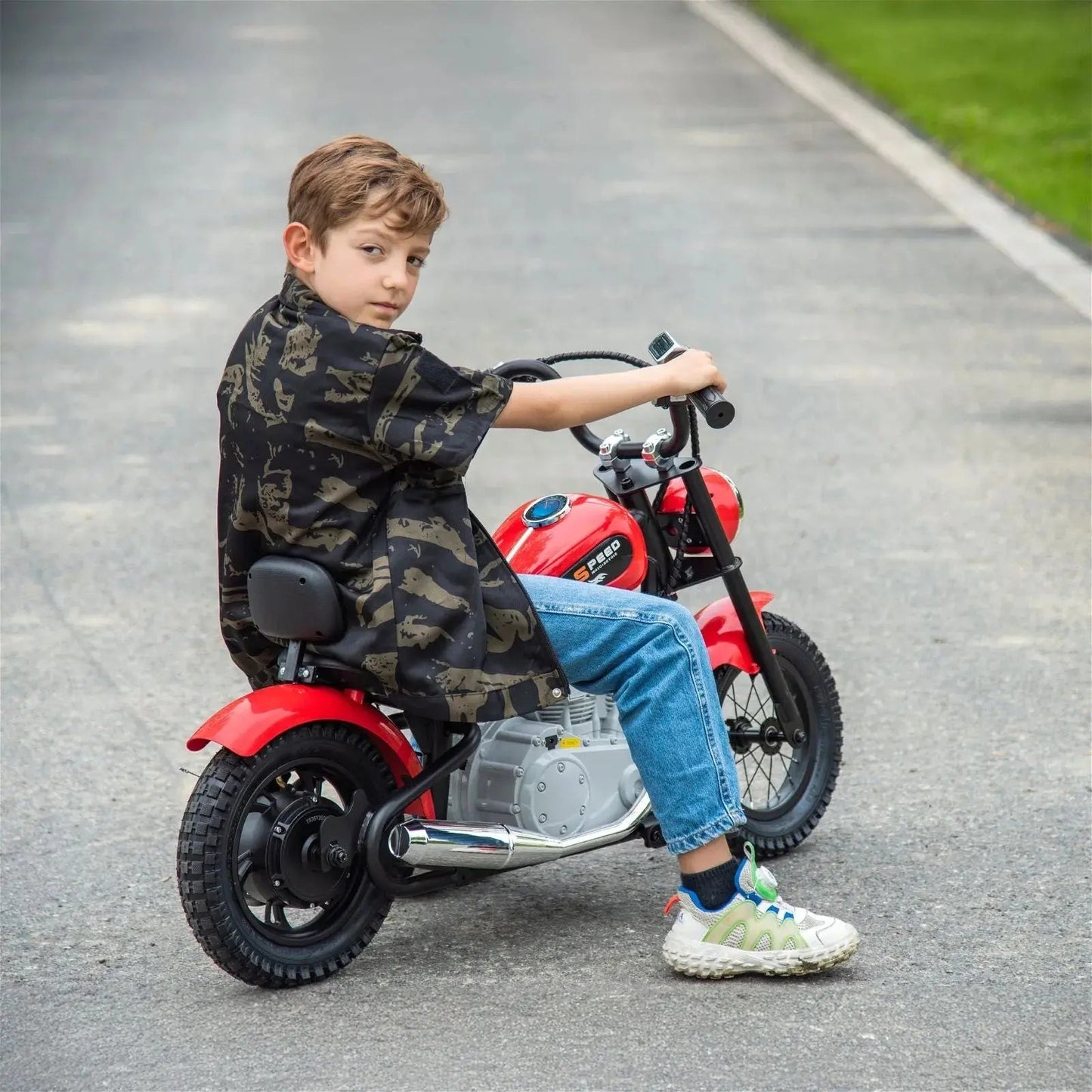 ⚡ Freddo E-Chopper™ 36V – Electric Mini Cruiser with Leather Seat & Air-Filled Tires