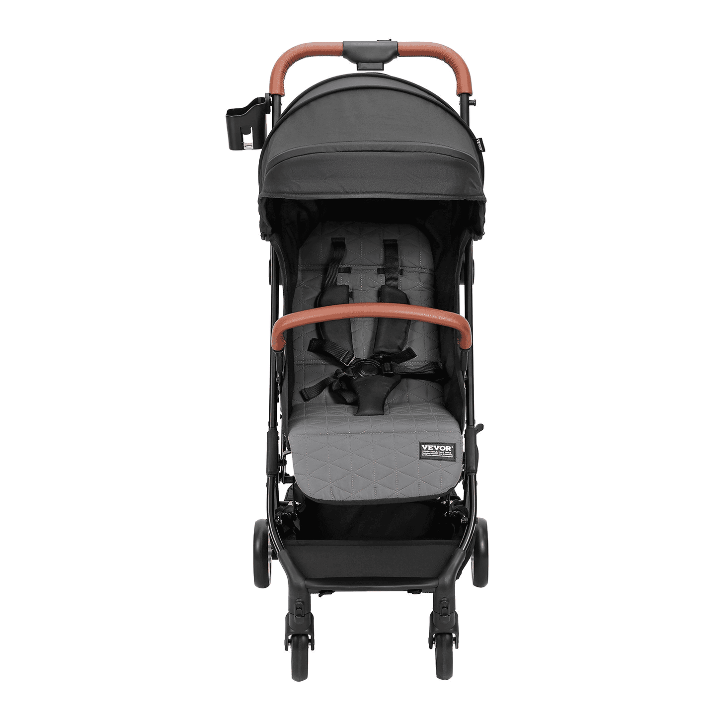 VEVOR Standard Baby Infant Stroller, Toddler Stroller with 95°-150° Adjustable Backrest & & 0/90°Adjustable Footrest & One-click Folding, Newborn Stroller with Cup Holder and Carry Bag, Black - The Little Big Store
