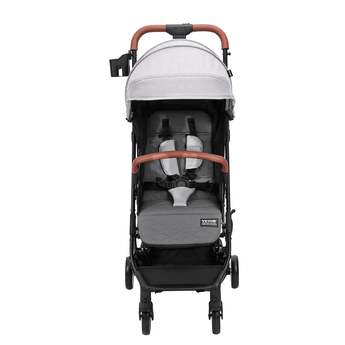 Standard Baby Infant Stroller, Toddler Stroller with 95°-150° Adjustable Backrest & & 0/90°Adjustable Footrest & One-click Folding, Newborn Stroller with Cup Holder and Carry Bag, Light Grey - The Little Big Store