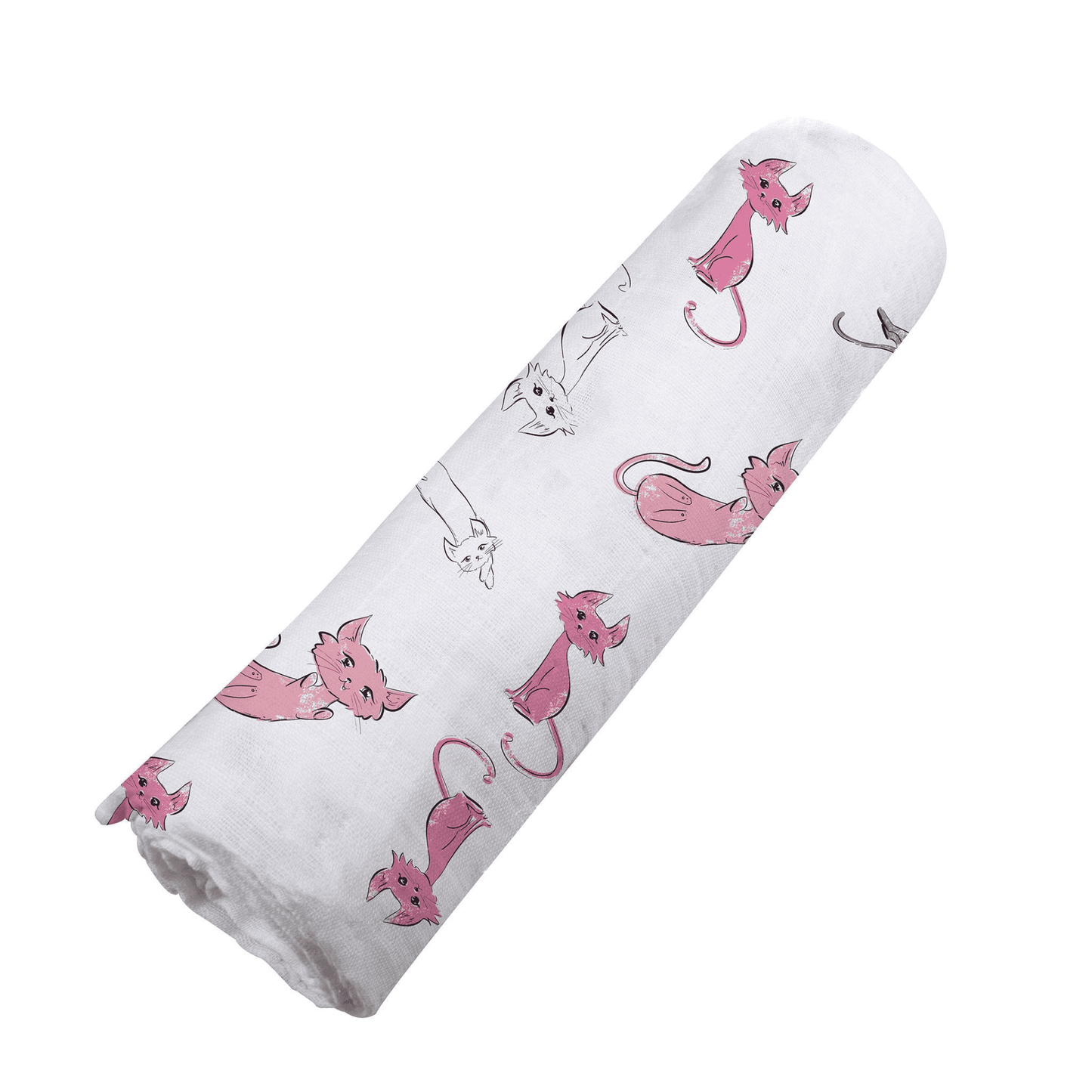 Playful Kitty Bamboo Muslin Swaddle - The Little Big Store