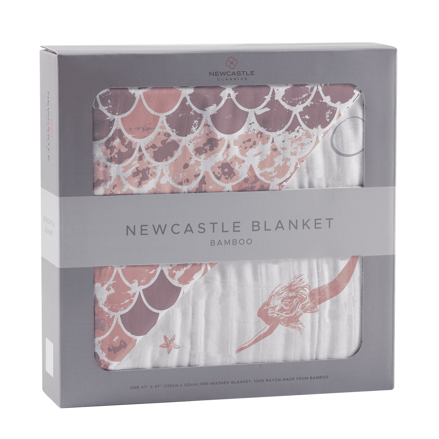 Mermaids and Scales Bamboo Muslin Newcastle Blanket - The Little Big Store