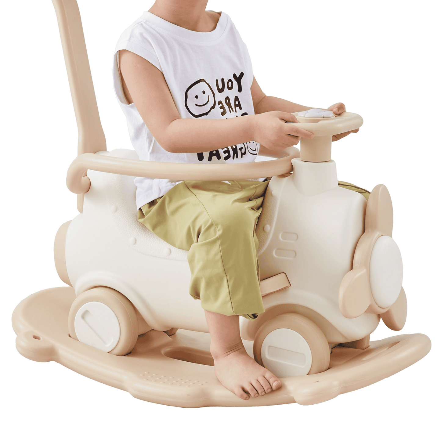 VEVOR 5 in 1 Rocking Horse for Toddlers 1-3 Years Ride on Toy with Trampoline - The Little Big Store