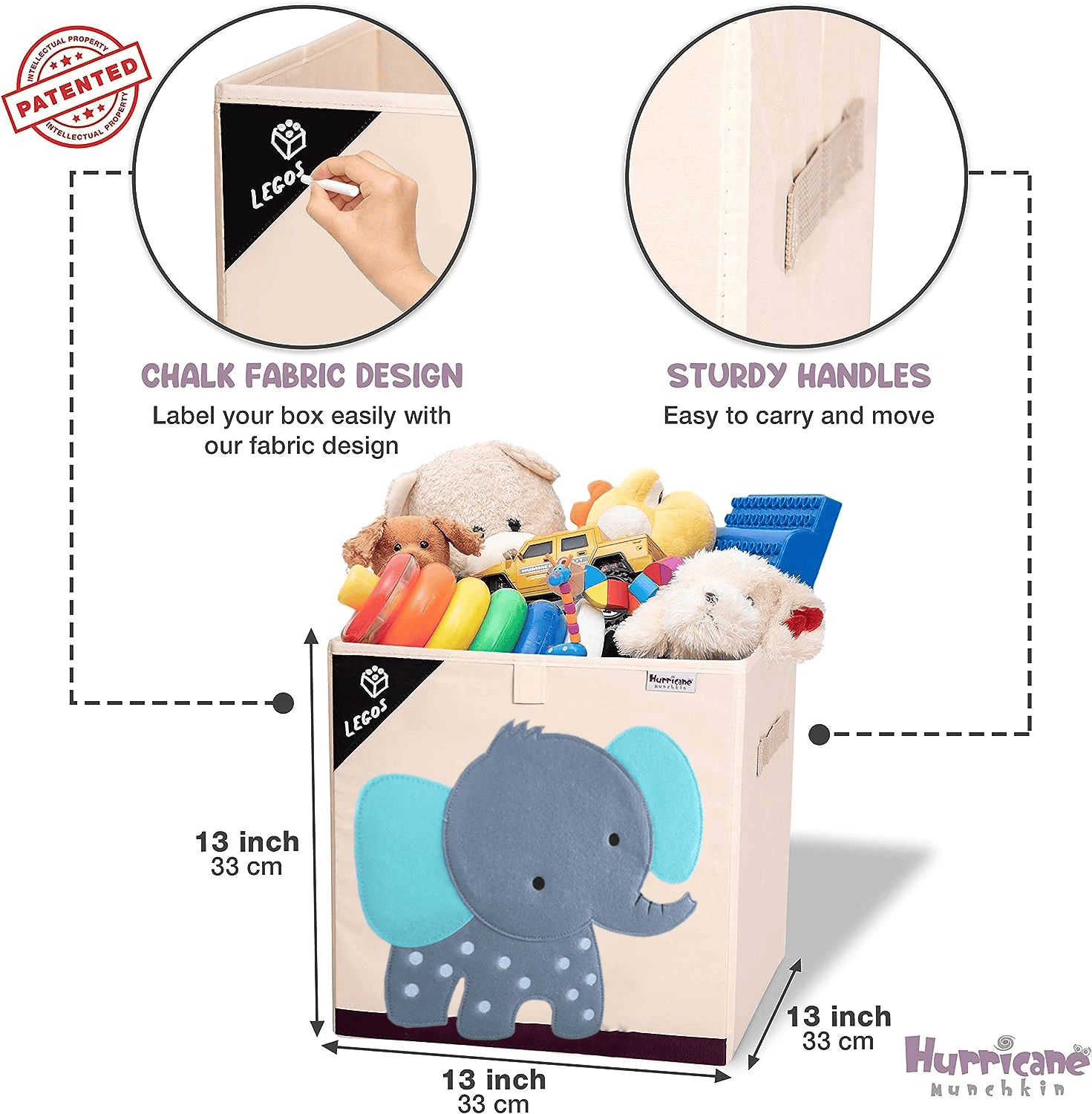 Squared Foldable Storage Box with Animals Multivariant - The Little Big Store