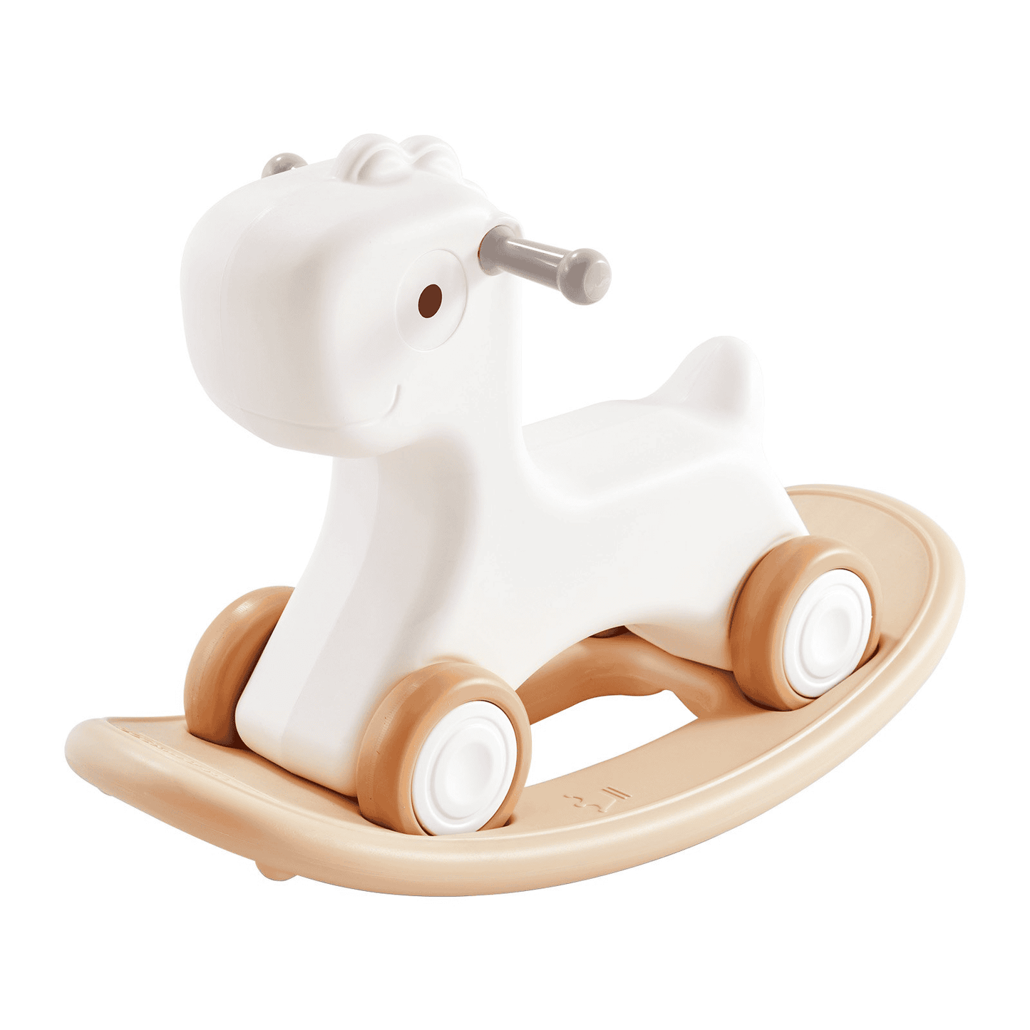 3 in 1 Rocking Horse for Toddlers 1-3 Years, Baby Rocking Horse with Detachable Balance Board and 4 Smooth Wheels, Support up to HDPE Material 80 lbs Kids Ride on Toy, 40° Swinging, White - The Little Big Store