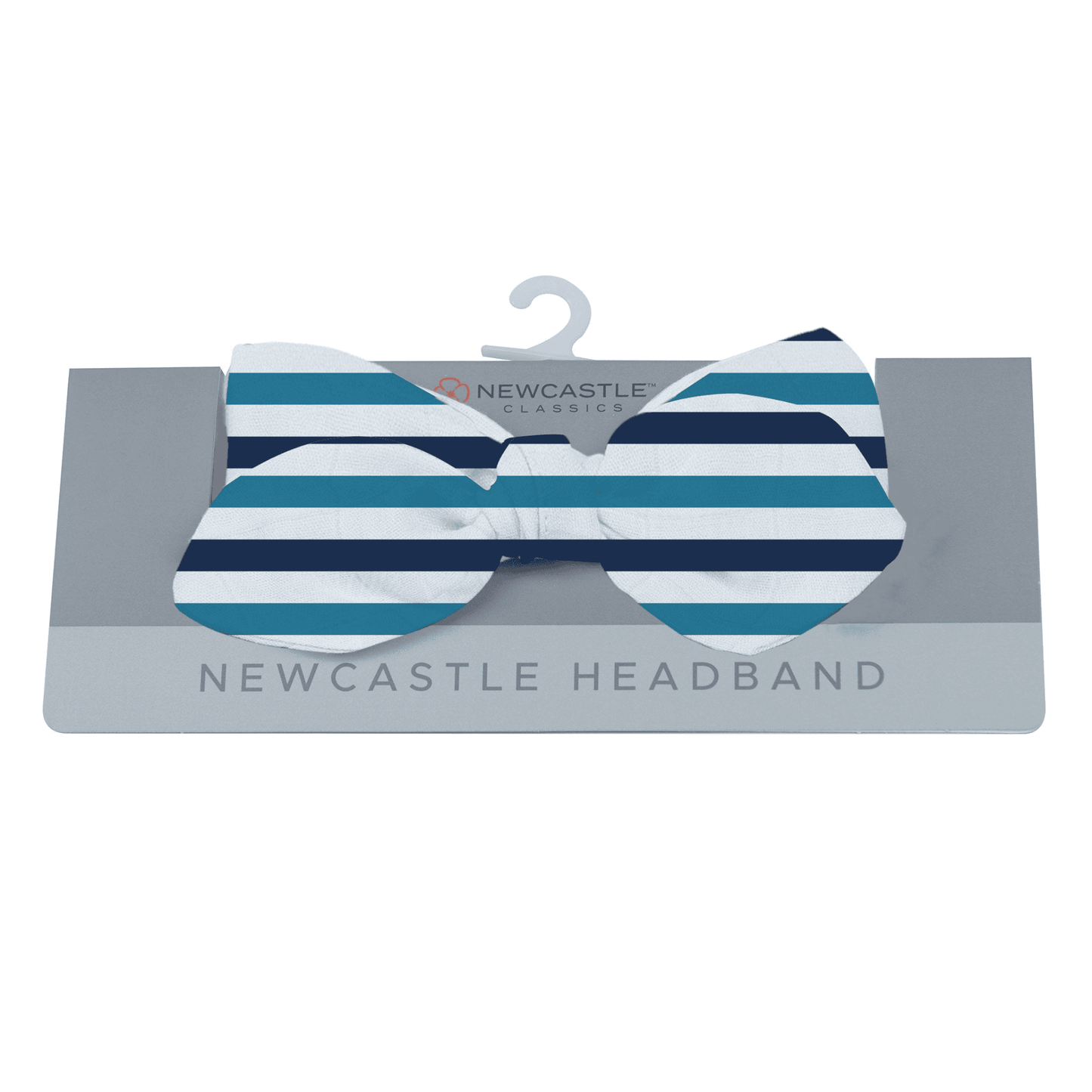 Blue and White Stripe Bamboo Baby Headband - The Little Big Store