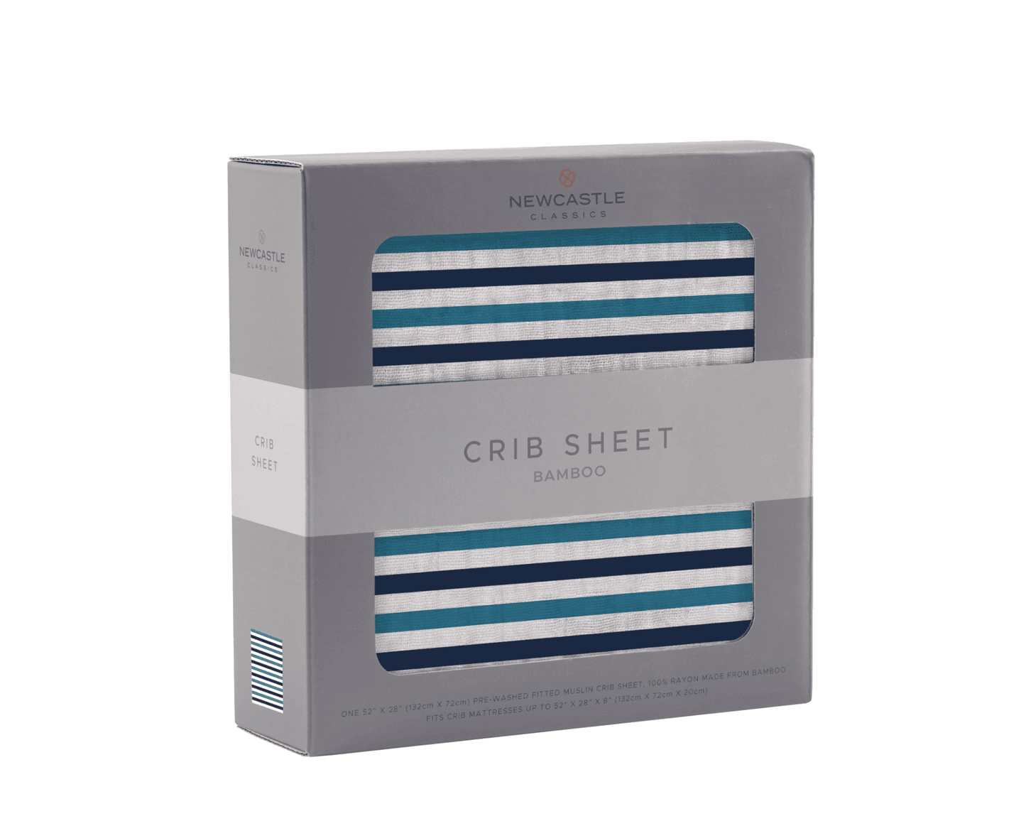 Blue and White Stripe Bamboo Crib Sheet - The Little Big Store