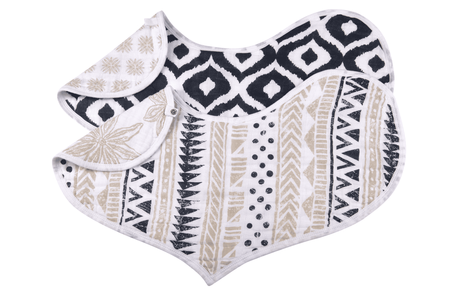 Boho Flower Heart Cotton Bibs 2PK - The Little Big Store