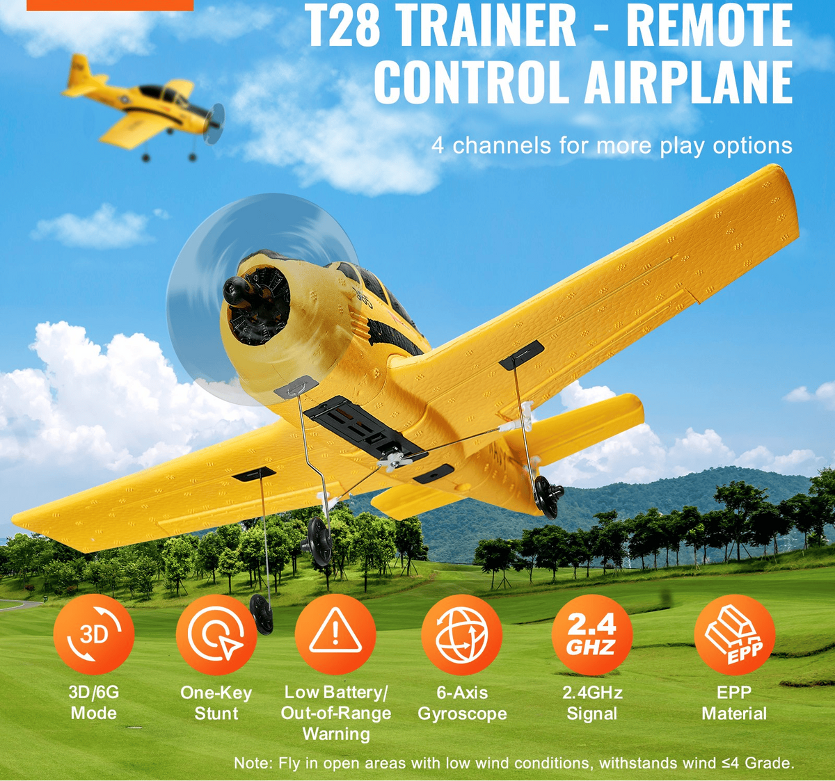 VEVOR RC Airplane Trainer Aircraft EPP Foam RC Plane Toy 2.4 GHz Remote Control - The Little Big Store