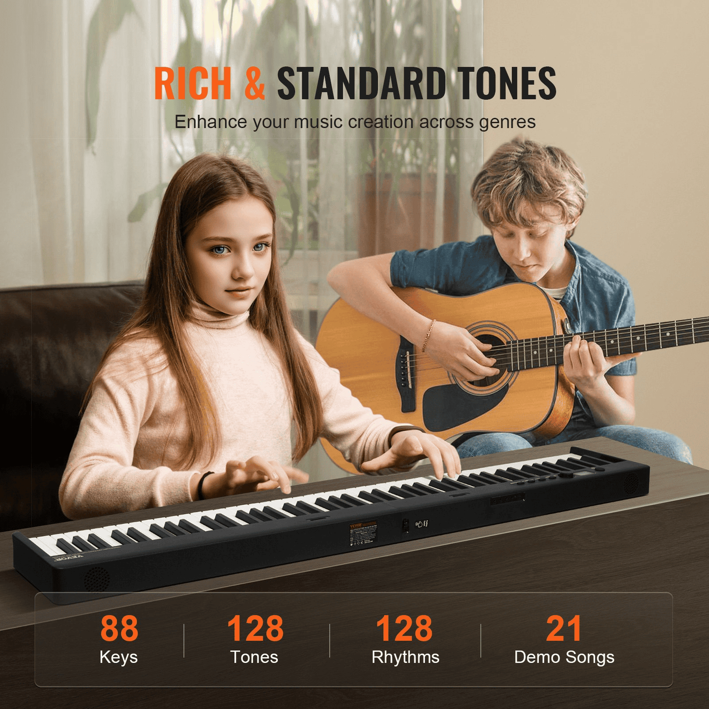 VEVOR 88 Key Folding Keyboard Piano Portable Foldable Piano Bluetooth MIDI Black - The Little Big Store