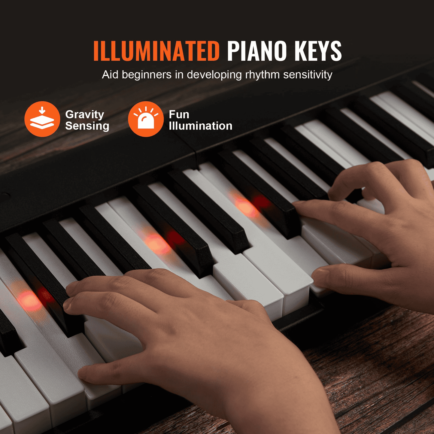 VEVOR 88 Key Folding Keyboard Piano Portable Foldable Piano Bluetooth MIDI Black - The Little Big Store