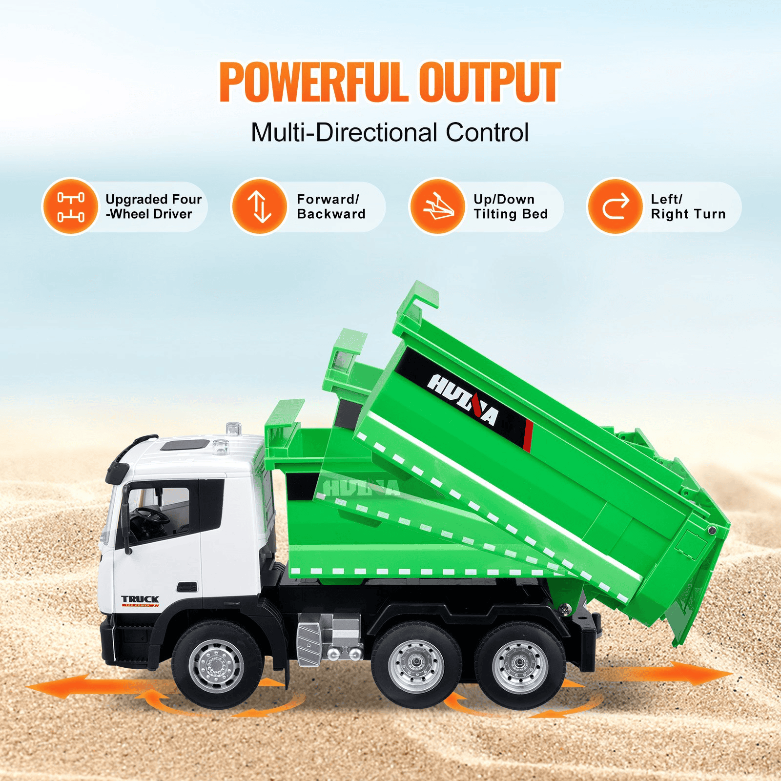 RC Remote Control Dump Truck Toy Construction Vehicle Toy 9CH 1:18 Scale - The Little Big Store