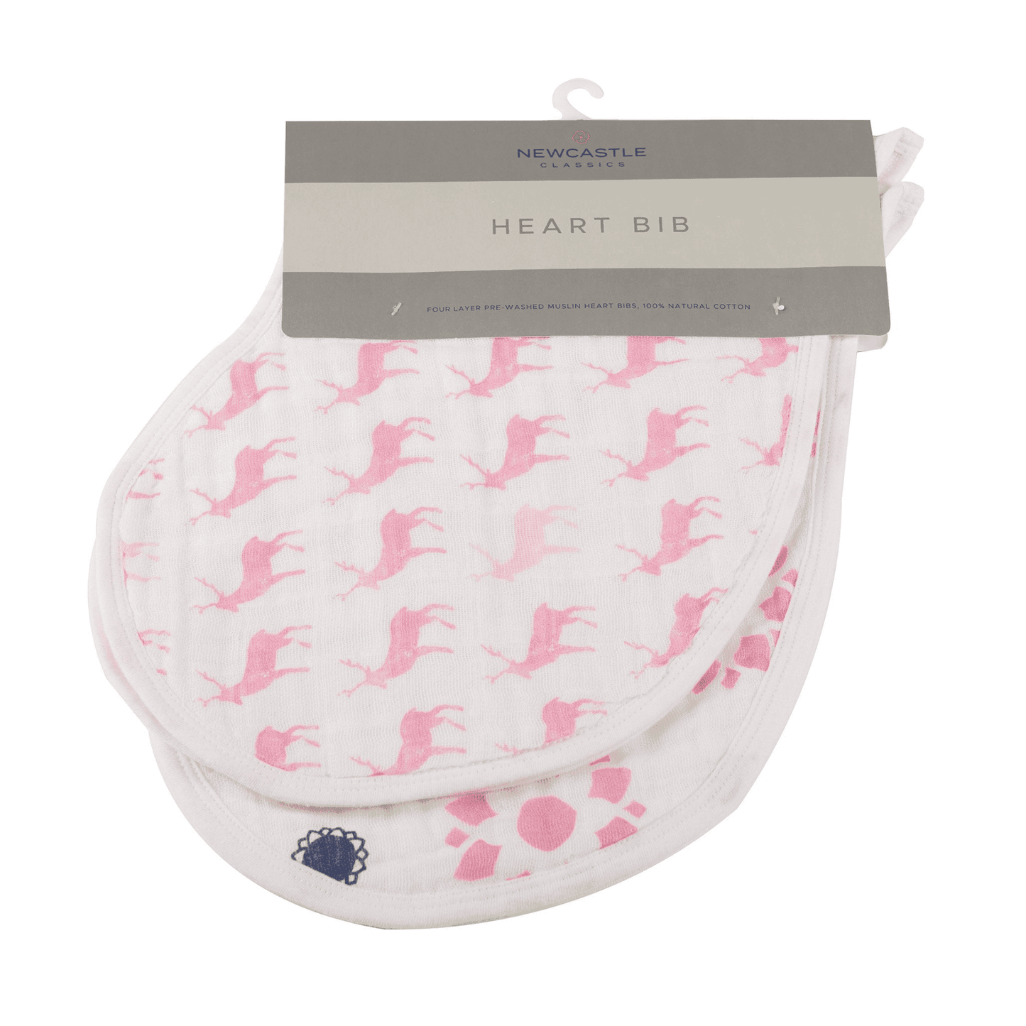 Pop of Pink Cotton Heart Bibs 2PK - The Little Big Store